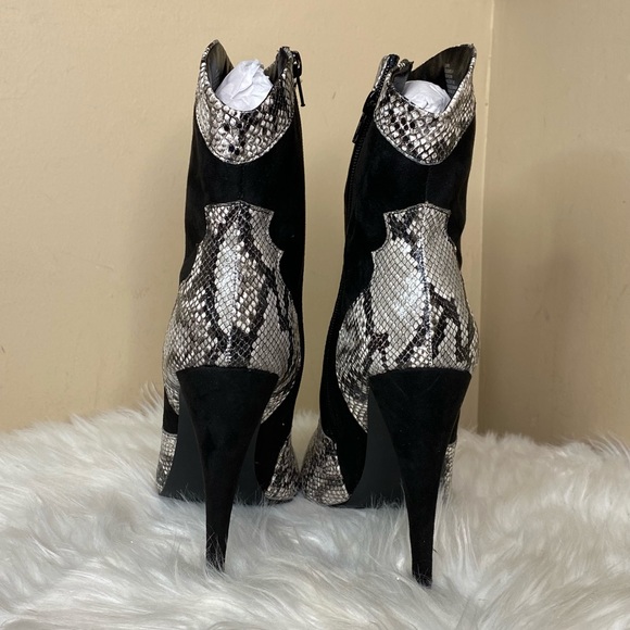 Capri Snake Print Suede Heel Bootie - Picture 6 of 7